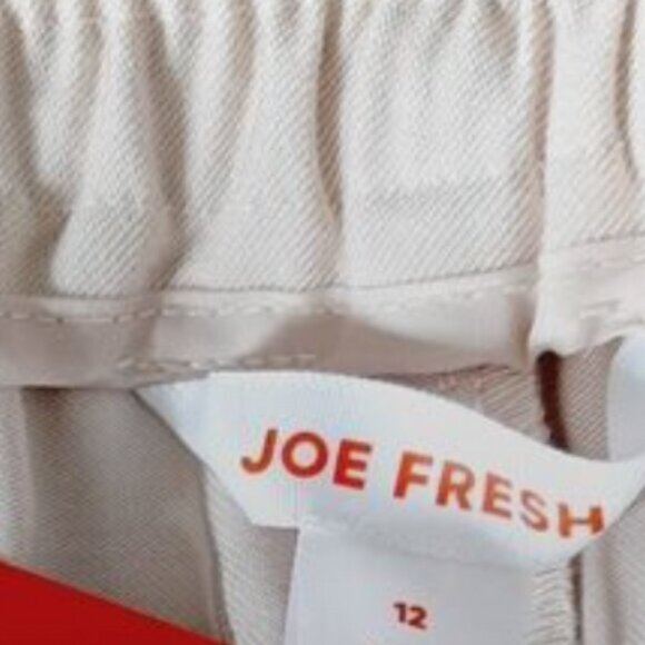 New JOE FRESH / Wide Leg Belted Trousers Light Cream Beige Sz 12 - Picture 8 of 10